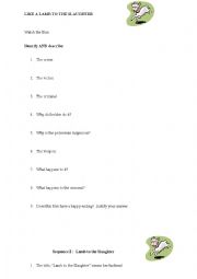 Lamb to the slaughter worksheet