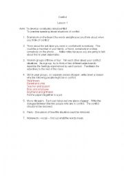 English Worksheet: Conflict and Conflict Resolution