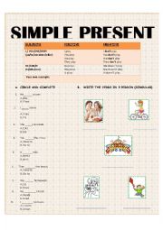 English Worksheet: simple present