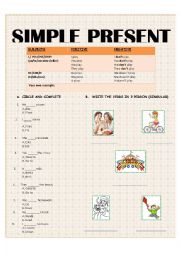 English Worksheet: simple present