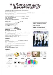 English Worksheet: As Long as you love me - Backstreet Boys