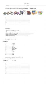 English Worksheet: Have got_Indefininte article A/AN 