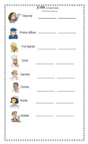 English Worksheet: jobs