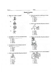 English Worksheet: goods and services