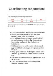 English Worksheet: Coordinating conjunctions