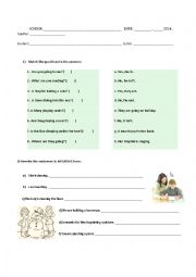 English Worksheet: Present Continuous test