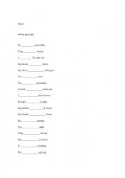English Worksheet: complete with verb to be