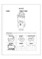 English Worksheet: FRUITS 