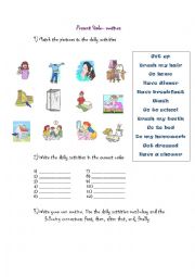 English Worksheet: Present simple- routines