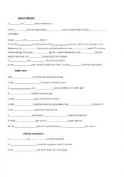 English Worksheet: Tenses exercices 