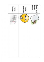 English Worksheet: Classroom Jobs