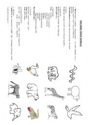 English Worksheet: DESCRIBING ANIMALS