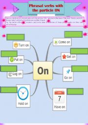 English Worksheet: Phrasal verbs with the particle ON
