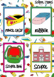 School Items FLASHCARDS (4-5)