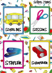 School Items FLASHCARDS (5-5)