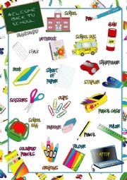 English Worksheet: School Items POSTER