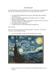 English Worksheet: Vincent Van Gogh
