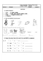 English Worksheet: Pronouns-Verb To be