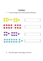 English Worksheet: Numbers and Shapes