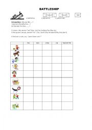 English Worksheet: Battleship hobbies