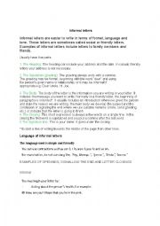 English Worksheet: Informal letters