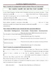 English Worksheet: English secondary schools