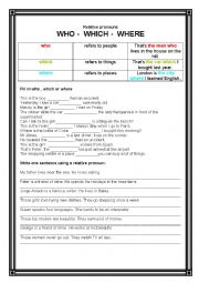 English Worksheet: Relative Pronouns