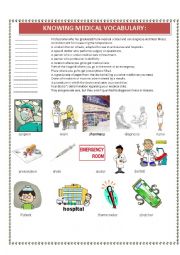 English Worksheet: Knowing medical vocabulary