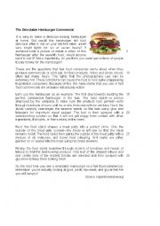 English Worksheet: The delectable burger - Advertising and Fast Food