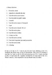 English Worksheet: a funny dictatio
