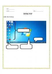 English Worksheet: desktop worksheet