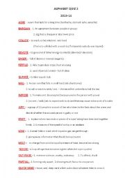 English Worksheet: Alphabet Quiz 2