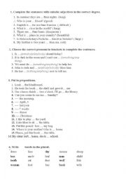 English Worksheet: Grammar test