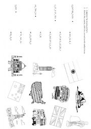 English Worksheet: countries & monuments