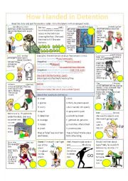 English Worksheet: How I landed in Detention--Past Simple Practice
