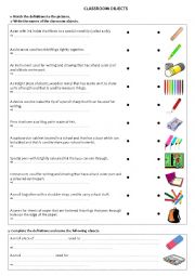 English Worksheet: Classroom objects