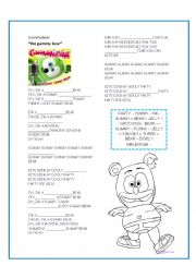 English Worksheet: gummy bear song