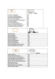 English Worksheet: CONVERSATION CARICATURE CARDS