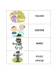 English Worksheet: JOBS FLASH-CARDS