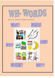 English Worksheet: wh words