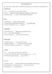 English Worksheet: WORD FORMATION (CAE) 7