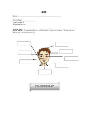 English Worksheet: PARTS OF THE FACE