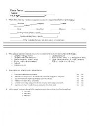 English Worksheet: Tech Survey