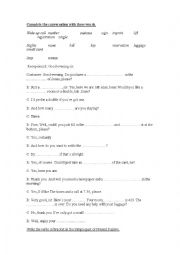 English Worksheet: Hotel dialogue