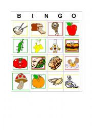 English Worksheet: Food Bingo