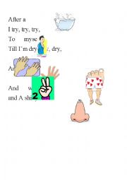 English Worksheet: after a bath , rhyme