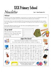 English Worksheet: School Newsletter - Issue 1
