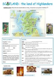 English Worksheet: Scotland : the land of Highlanders