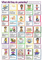 English Worksheet: What did they do yesterday?