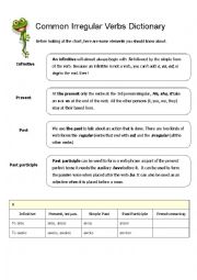 English Worksheet: irregular verbs list